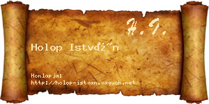 Holop István névjegykártya